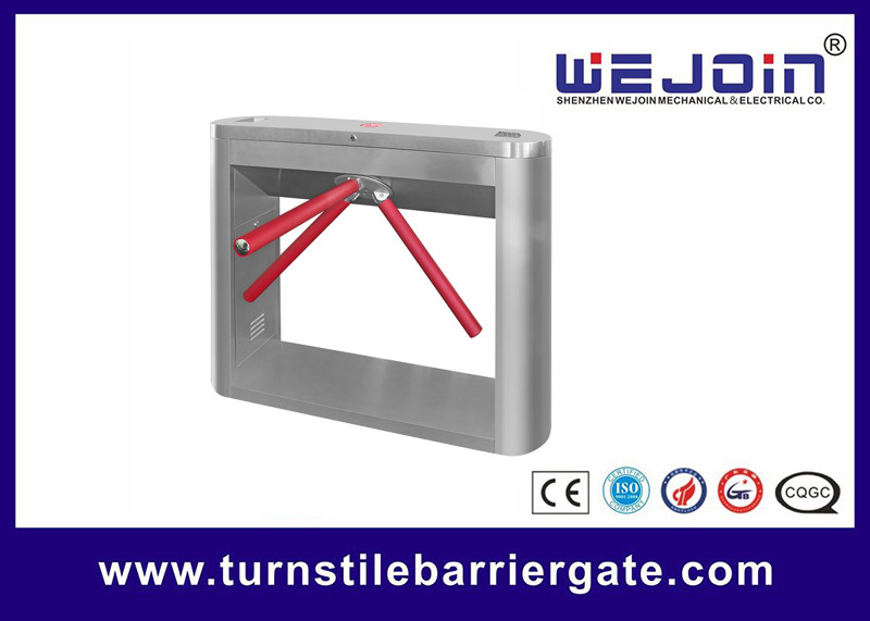 Flexible Double Tripod Turnstile Gate Waist Height With Dc Motor For Museum