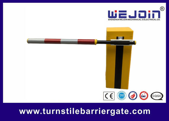 Barrera de brazo de acero amarilla para estacionamientos con función de rebote